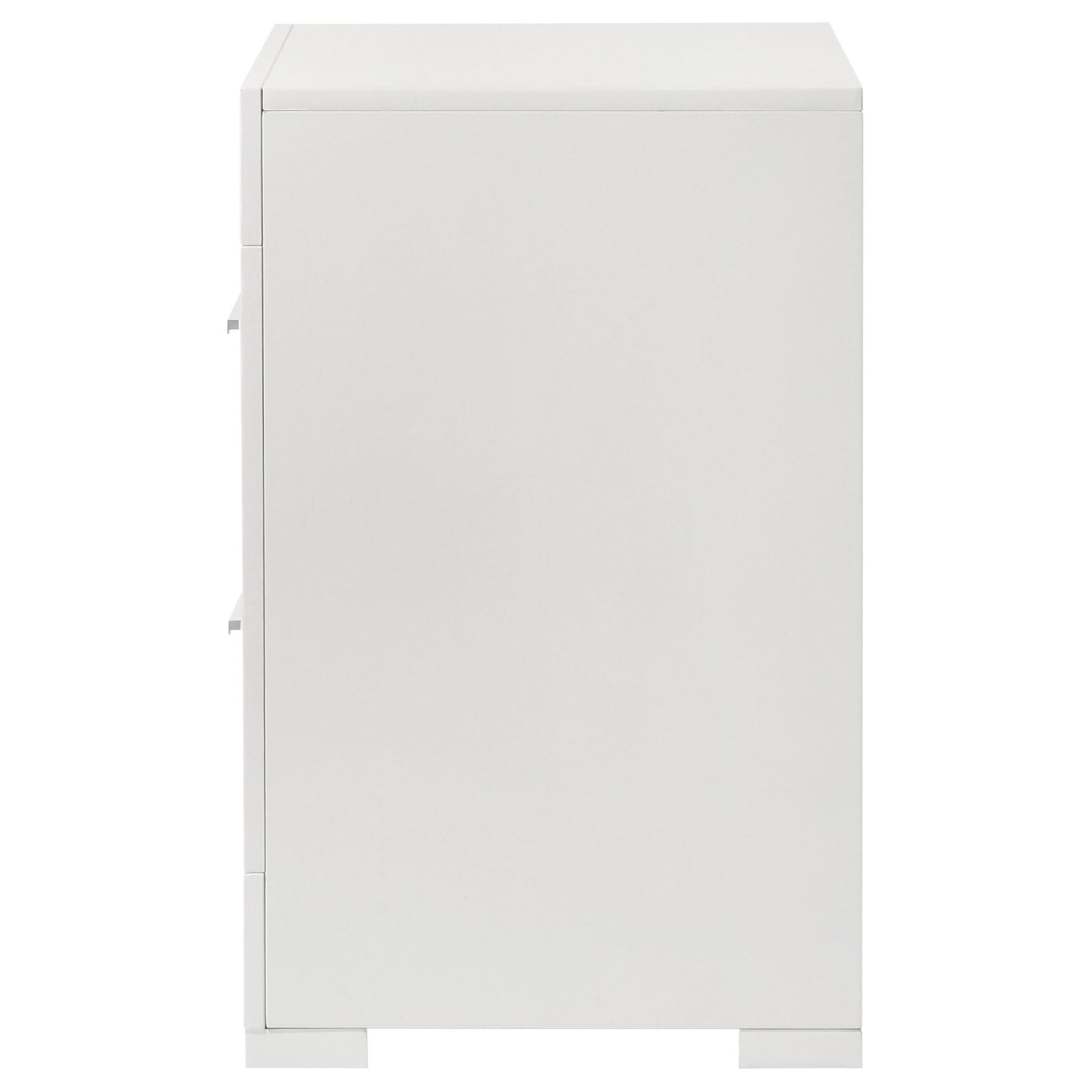 Ives 2 Drawer Nightstand Bedide Table White High Gloss