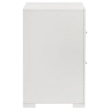 Ives 2 Drawer Nightstand Bedide Table White High Gloss