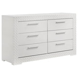 Ives 6 Drawer Dresser Cabinet White High Gloss
