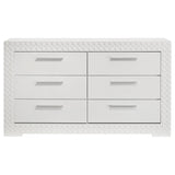Ives 6 Drawer Dresser Cabinet White High Gloss