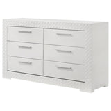 Ives 6 Drawer Dresser Cabinet White High Gloss