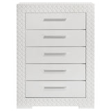 Ives 5 Drawer Bedroom Chest Of Drawers White High Gloss