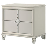 Olivia 2 Drawer Nightstand Bedide Table Pearl White