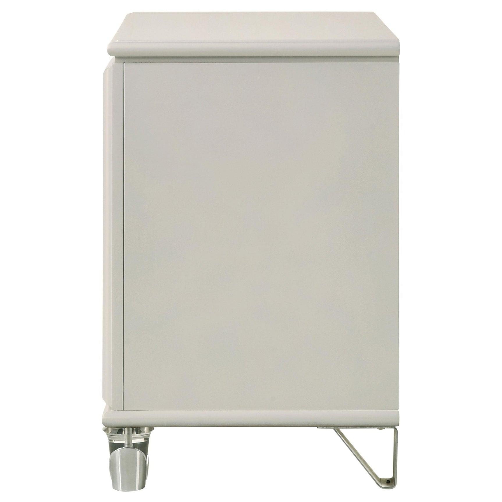 Olivia 2 Drawer Nightstand Bedide Table Pearl White