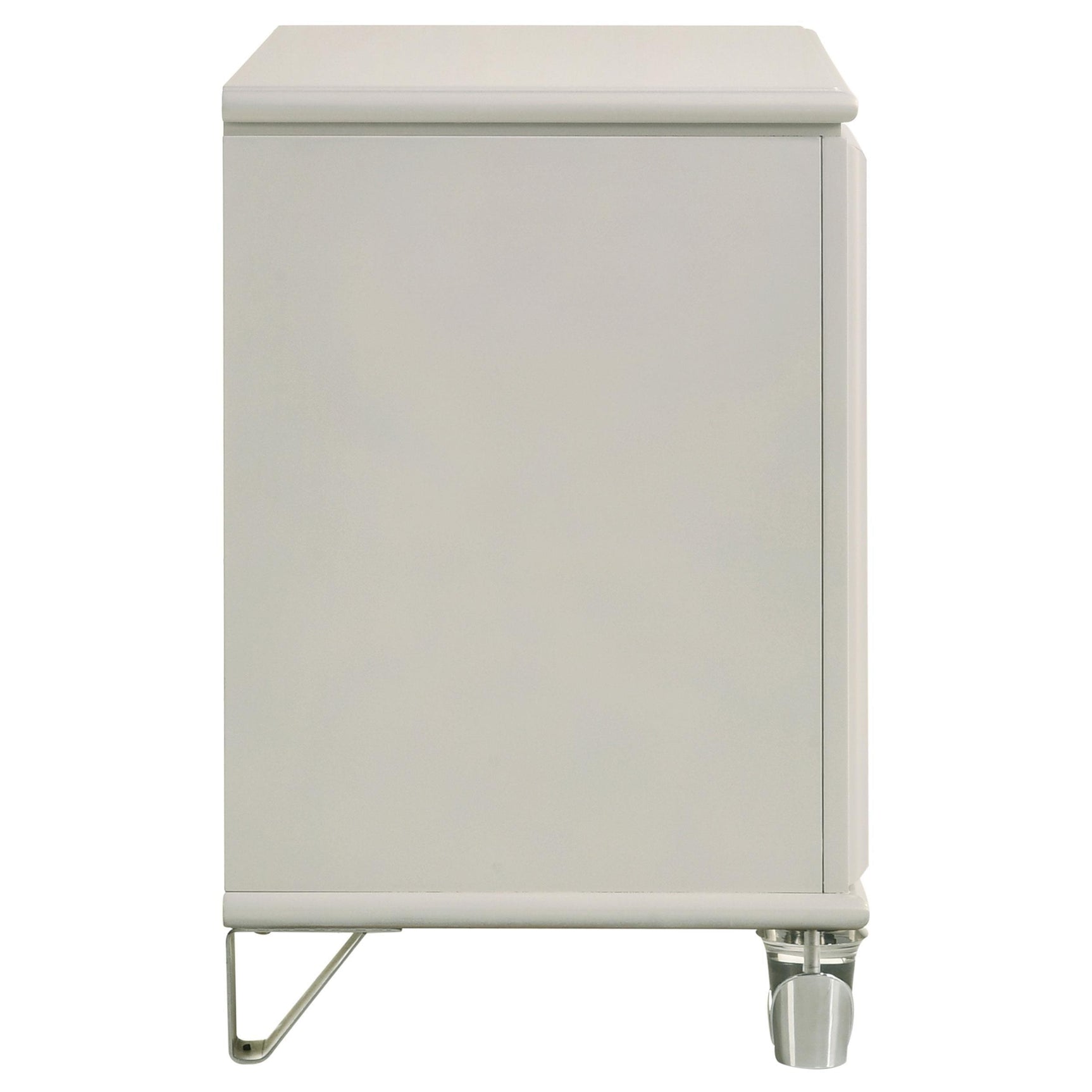 Olivia 2 Drawer Nightstand Bedide Table Pearl White
