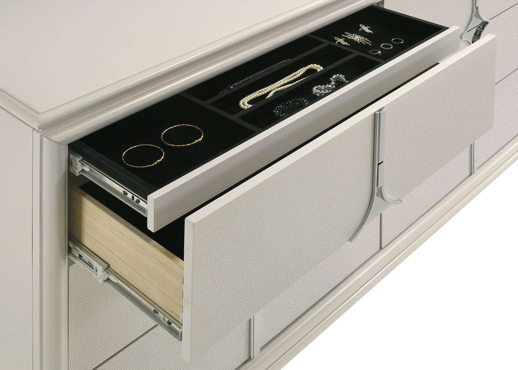 Olivia 6 Drawer Dresser Cabinet Pearl White