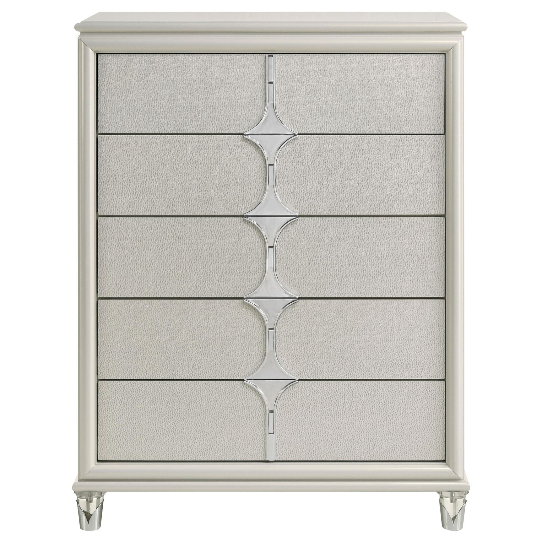 Olivia 5 Drawer Bedroom Chest Of Drawers Pearl White