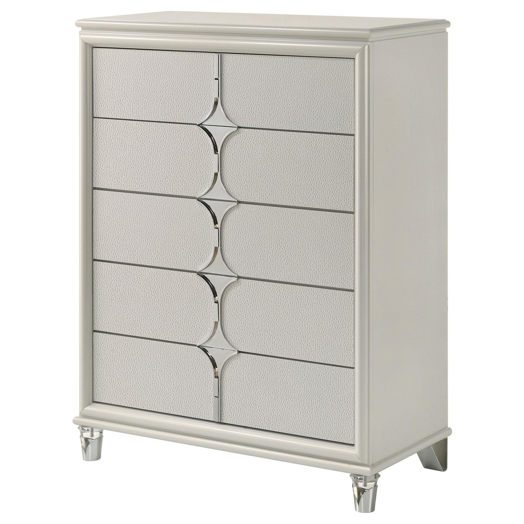 Olivia 5 Drawer Bedroom Chest Of Drawers Pearl White