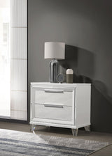 Marmore 2 Drawer Nightstand Bedide Table White
