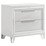 Marmore 2 Drawer Nightstand Bedide Table White