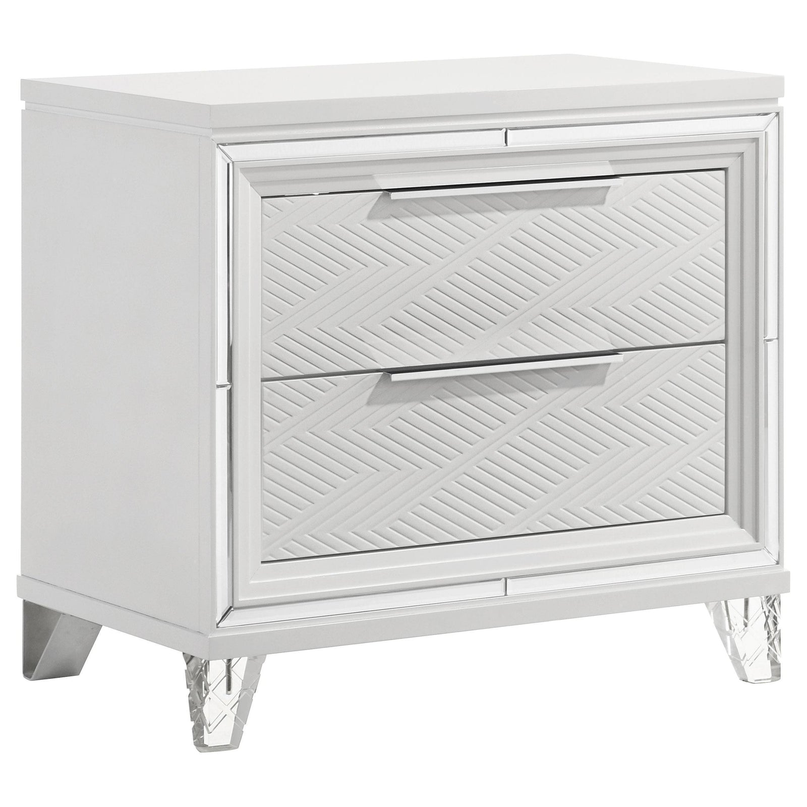 Marmore 2 Drawer Nightstand Bedide Table White