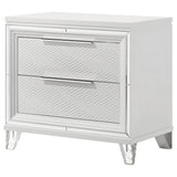 Marmore 2 Drawer Nightstand Bedide Table White