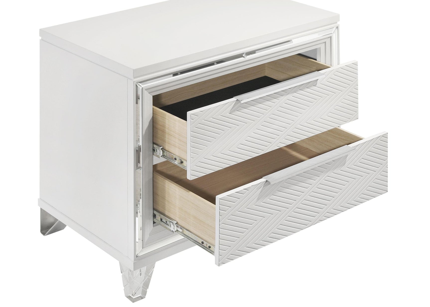 Marmore 2 Drawer Nightstand Bedide Table White
