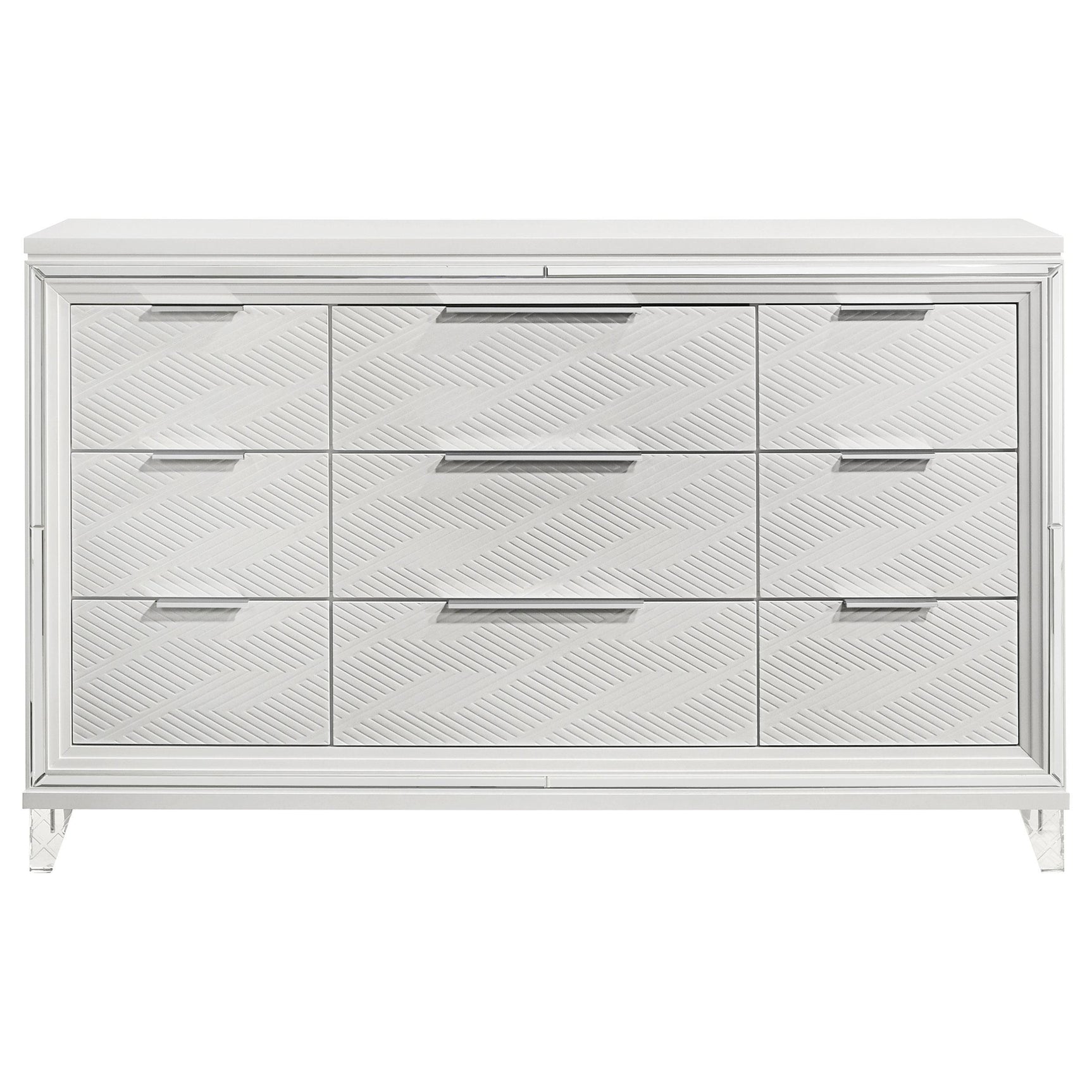 Marmore 9 Drawer Dresser Cabinet White