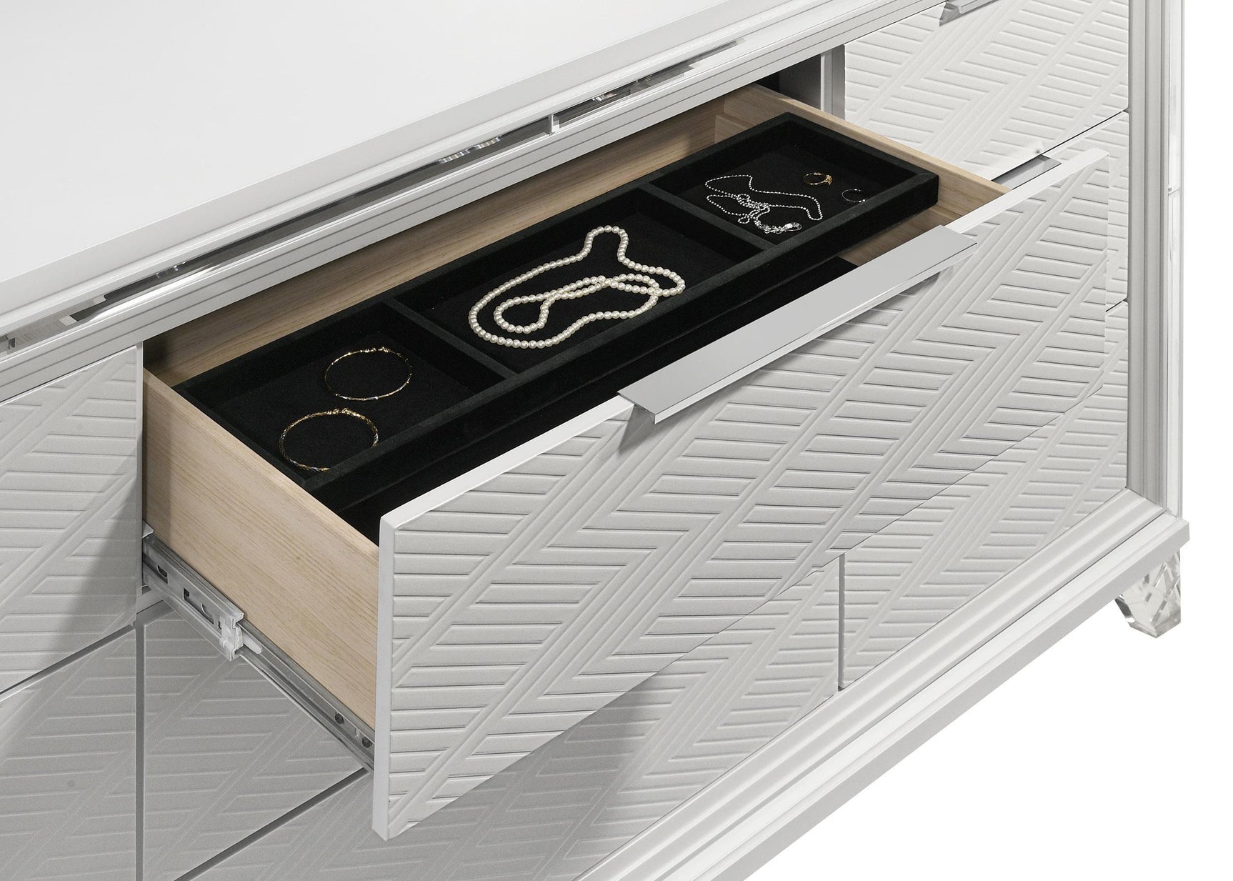 Marmore 9 Drawer Dresser Cabinet White