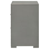 Ives 2 Drawer Nightstand Bedide Table Gray High Gloss
