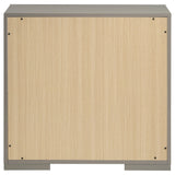 Ives 2 Drawer Nightstand Bedide Table Gray High Gloss