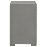 Ives 2 Drawer Nightstand Bedide Table Gray High Gloss