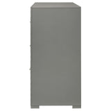 Ives 6 Drawer Dresser Cabinet Gray High Gloss