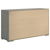 Ives 6 Drawer Dresser Cabinet Gray High Gloss