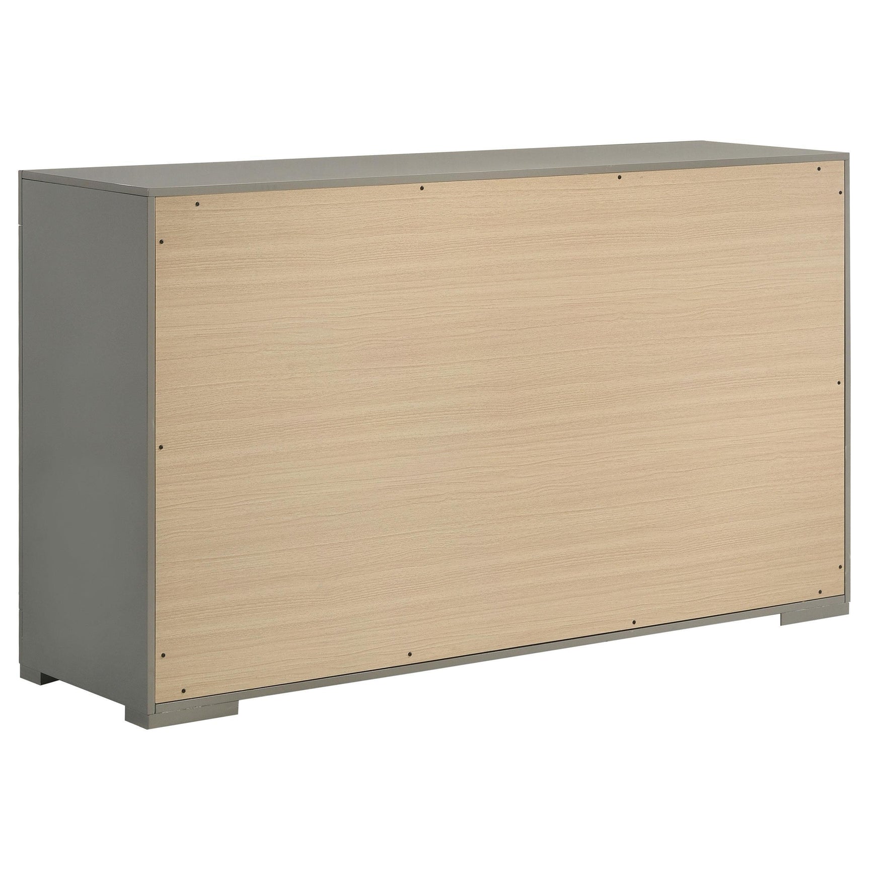 Ives 6 Drawer Dresser Cabinet Gray High Gloss