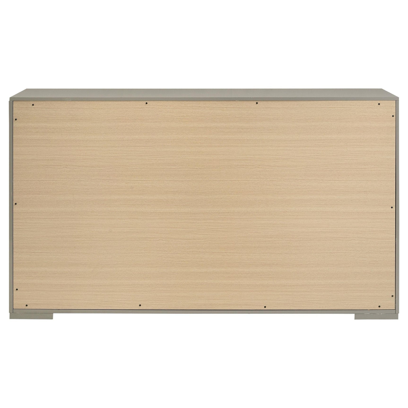 Ives 6 Drawer Dresser Cabinet Gray High Gloss