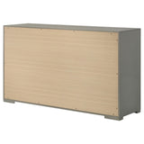 Ives 6 Drawer Dresser Cabinet Gray High Gloss