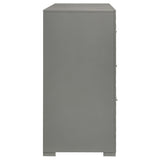 Ives 6 Drawer Dresser Cabinet Gray High Gloss