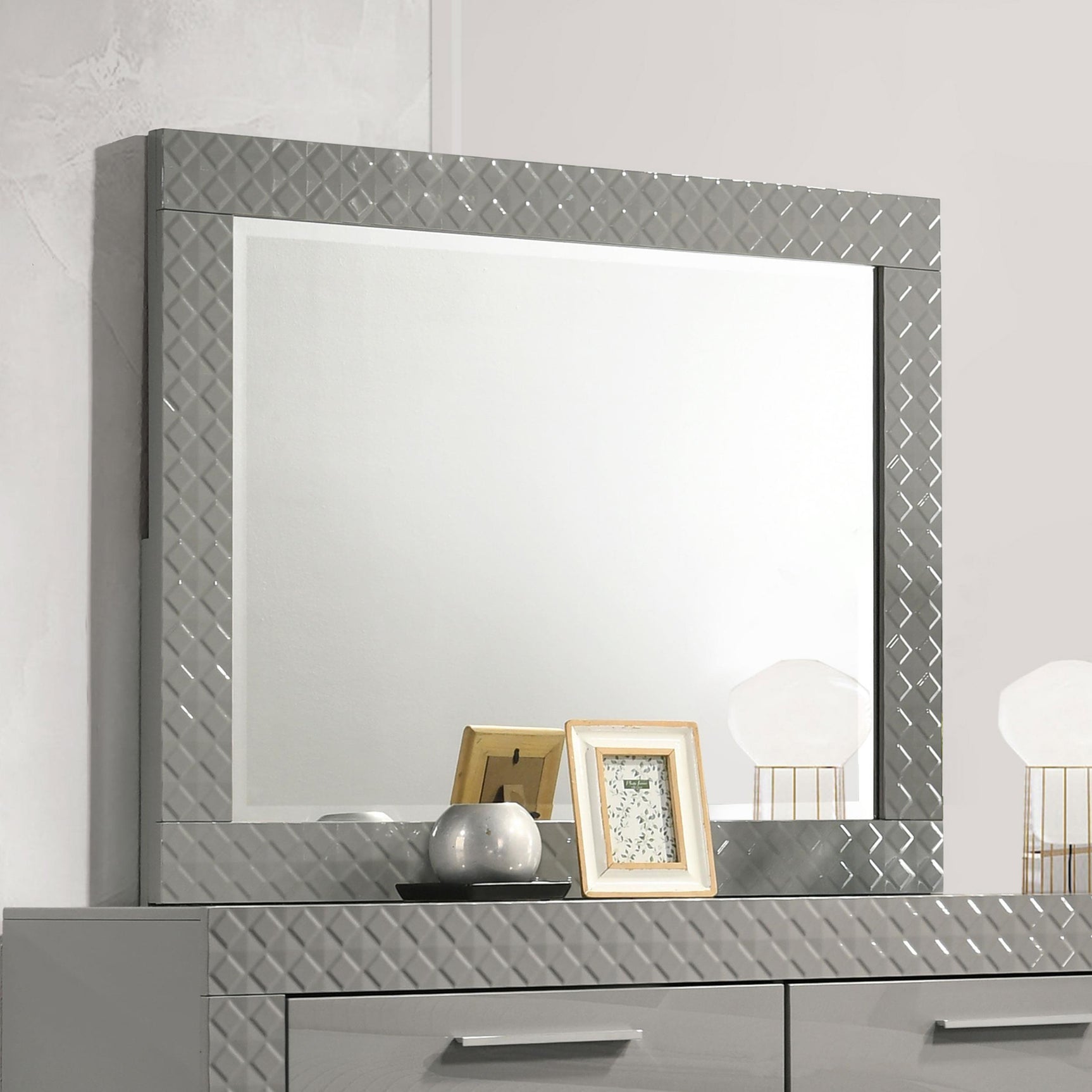 Ives Dresser Mirror Gray High Gloss