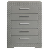 Ives 5 Drawer Bedroom Chest Of Drawers Gray High Gloss