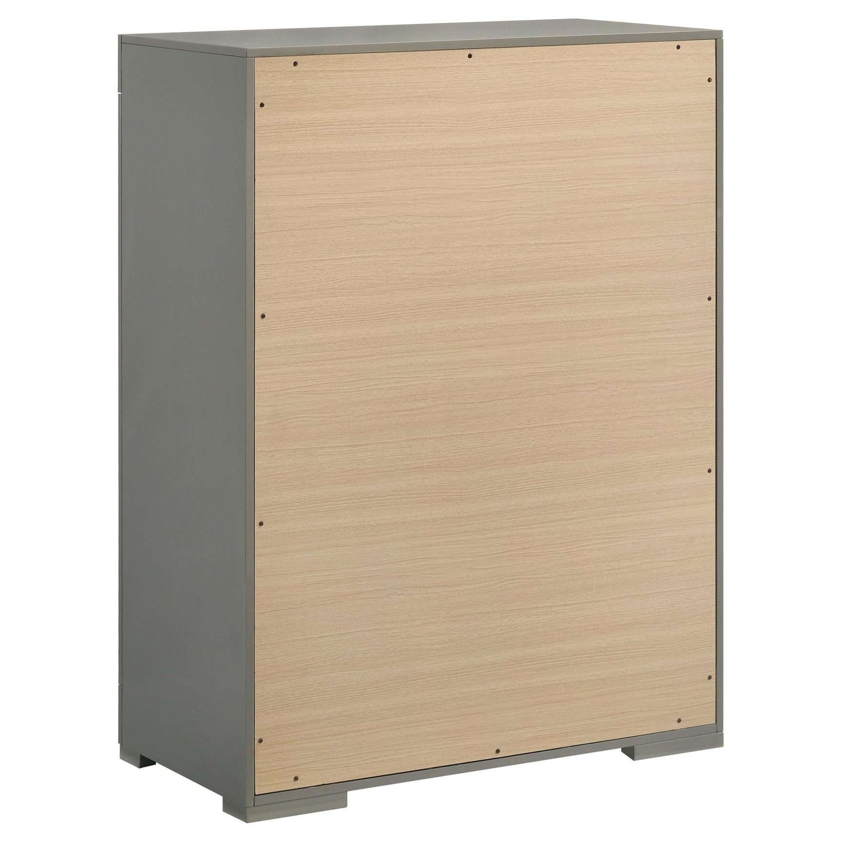 Ives 5 Drawer Bedroom Chest Of Drawers Gray High Gloss