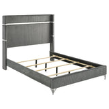 Lucia 61 inch Upholstered King Panel Bed Grey