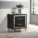 Lucia 2 Drawer Nightstand Bedide Table Black