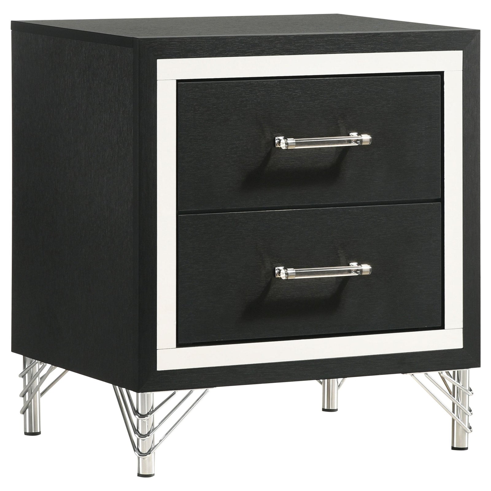Lucia 2 Drawer Nightstand Bedide Table Black