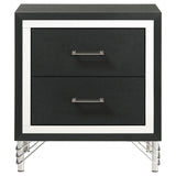Lucia 2 Drawer Nightstand Bedide Table Black