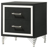 Lucia 2 Drawer Nightstand Bedide Table Black