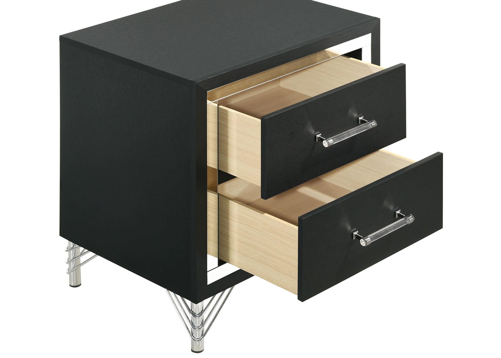 Lucia 2 Drawer Nightstand Bedide Table Black
