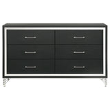 Lucia 6 Drawer Dresser Cabinet Black