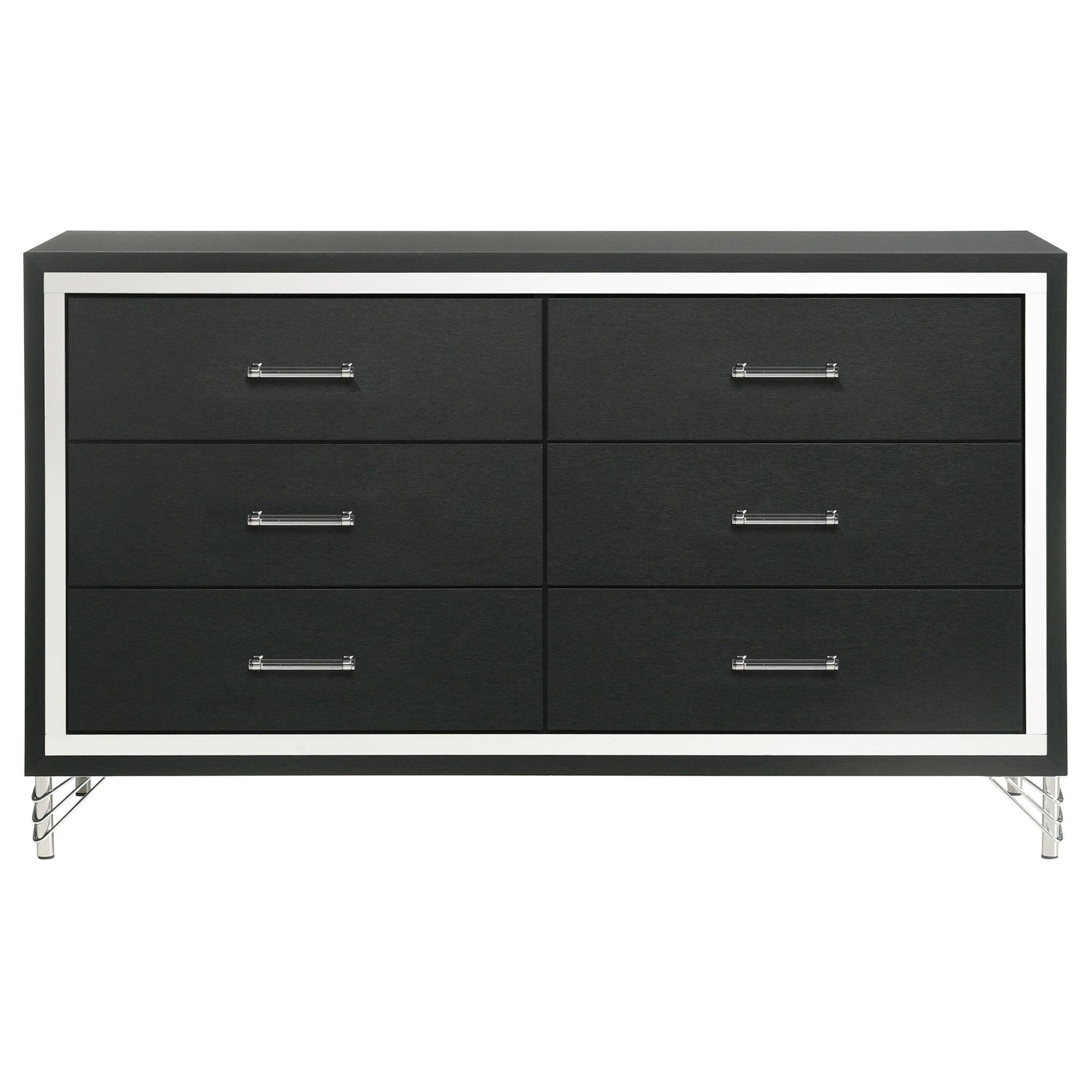 Lucia 6 Drawer Dresser Cabinet Black