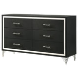 Lucia 6 Drawer Dresser Cabinet Black