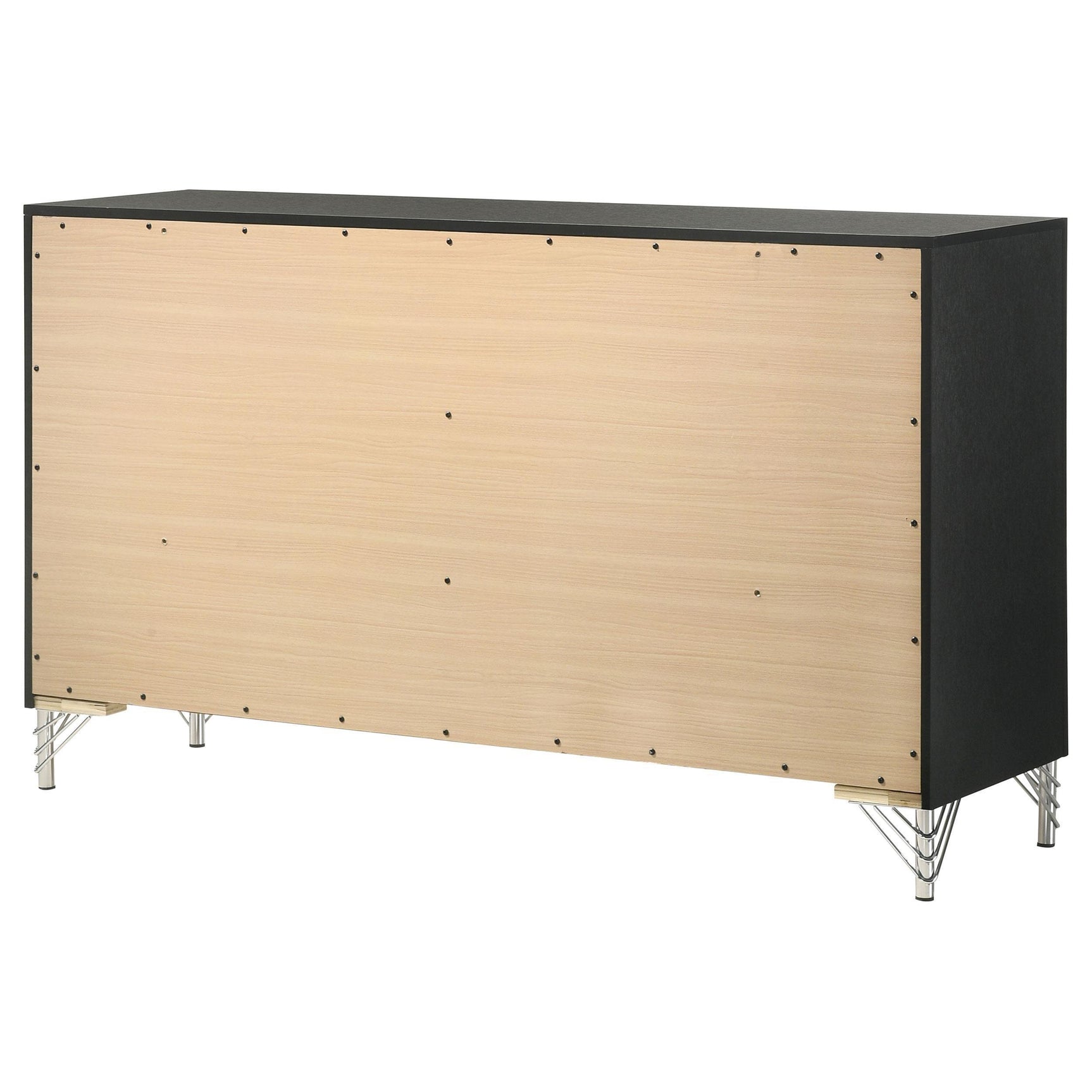 Lucia 6 Drawer Dresser Cabinet Black