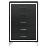 Lucia 5 Drawer Bedroom Chest Of Drawers Black