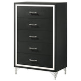 Lucia 5 Drawer Bedroom Chest Of Drawers Black