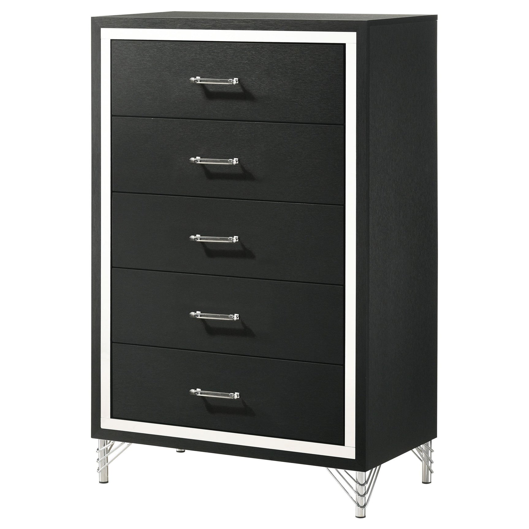 Lucia 5 Drawer Bedroom Chest Of Drawers Black