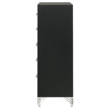 Lucia 5 Drawer Bedroom Chest Of Drawers Black