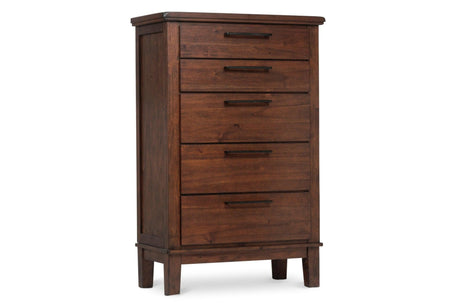 Brown Modern Traditional Solid Wood Veneers Fabric Upholstered Tufted Shelves Bedroom Set - Ella Furniture