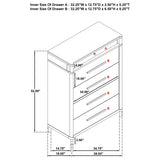 Gracemont 5-drawer Bedroom Chest of Drawers White