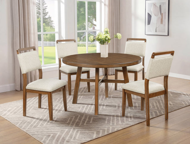 Blanche Brown Round Dining Room Set from Ella Furniture