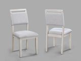 Blanche White Upholstered Round Dining Room Set