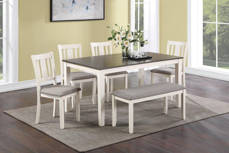 Rowan Chalk Gray Transitional Modern Wood 6-Piece Dining Room Set - Ella Furniture